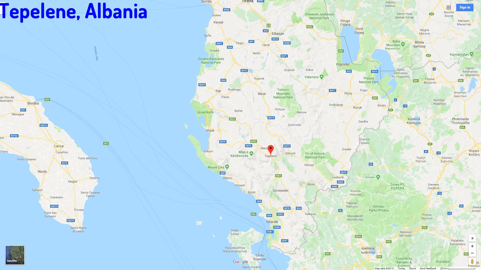 Tepelene map Albania